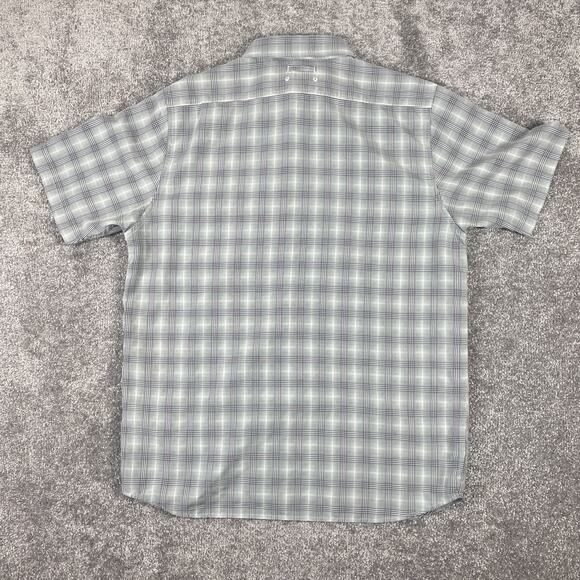 North Face Shirt Mens Large Button Up Vented Mesh Plaid Outdoors Short Sleeve - Picture 10 of 14